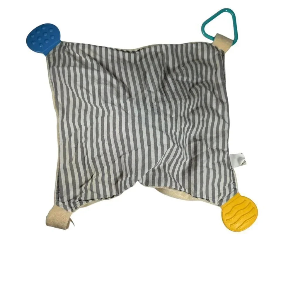 Modern Baby Striped Lion Teether Rattle Lovey Security Blanket‎